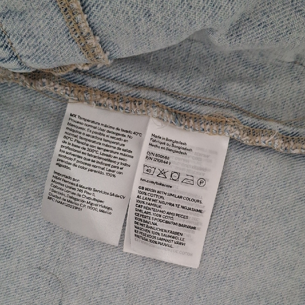 H&M Light Wash Cargo Utility Chore Denim Jacket Size XS - Picture 5 of 5